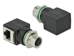 DELOCK Netzwerkadapter M12 8 Pin A-kodiert Bu > RJ45 Bu