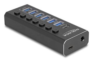 DeLOCK 64326 Schnittstellen-Hub USB 3.2 Gen 2 (3.1 Gen 2) Type-C 10000 Mbit/s Schwarz