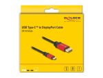 DeLOCK USB Type-C zu DisplayPort Kabel (DP Alt Mode) 8K 30 Hz mit HDR Funktion 2 m rot