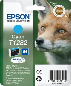 Epson Fox Singlepack Cyan T1282 DURABrite Ultra Ink