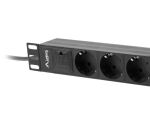 Lanberg PDU-03F-0200-IEC-BK Stromverteilereinheit (PDU) 1U