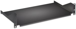 Intellinet 19" Fachboden zur Frontmontage, 2 HE, Montage an den beiden vorderen Profilschienen, Fachbodentiefe 400 mm, schwarz