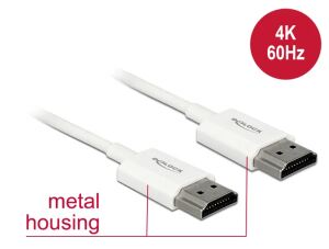 DELOCK HDMI-Kabel HighSpeed Ethernet A->A 4K 3D 1,50m weiß