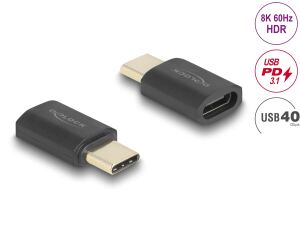 DeLOCK USB Adapter 40 Gbps USB Type-C PD 3.1 240 W Stecker zu Buchse Portschoner 8K 60 Hz