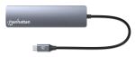 Manhattan 153959 laptop-dockingstation & portreplikator Kabelgebunden USB 3.2 Gen 1 (3.1 Gen 1) Type-C Silber