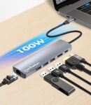Manhattan 153959 laptop-dockingstation & portreplikator Kabelgebunden USB 3.2 Gen 1 (3.1 Gen 1) Type-C Silber