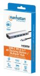 Manhattan 153959 laptop-dockingstation & portreplikator Kabelgebunden USB 3.2 Gen 1 (3.1 Gen 1) Type-C Silber