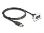 DeLOCK Easy 45 Modul SuperSpeed USB (USB 3.2 Gen 1) USB Typ-A Buchse zu USB Typ-A Stecker mit Kabelpeitsche, 22,5 x 45 mm