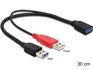 DeLOCK 83176 USB Kabel USB 3.2 Gen 1 (3.1 Gen 1) 0,3 m USB A 2 x USB A 5 Gbit/s