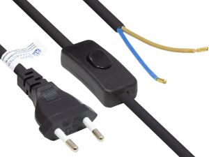 Alcasa P0386-S015 Stromkabel Schwarz 1,5 m Netzstecker Typ C