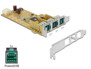 DELOCK PCIe Card Powered USB > 3x 12V