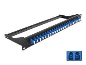 DELOCK 19" LWL Patchpanel 24 Port LC Duplex blau