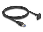 DeLOCK USB 5 Gbps Kabel USB Typ-A Stecker gerade zu USB Micro-B Stecker mit Schraubenabstand 18 mm 90° nach oben gewinkelt 1 m schwarz
