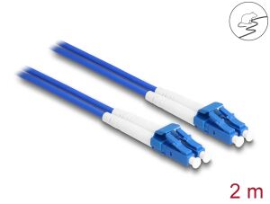 DELOCK LWL Kabel mit Metallarmierung LC Duplex Singlemode 2m