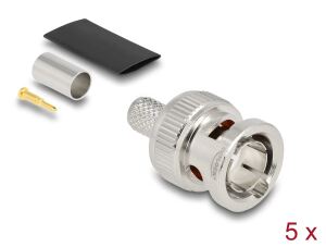 DeLOCK BNC Stecker zum Crimpen RG59 mit passendem Schrumpfschlauch