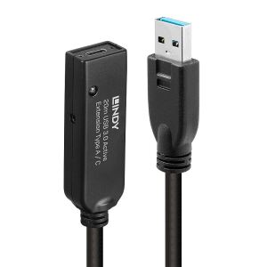 Lindy 43375 USB Kabel USB 3.2 Gen 1 (3.1 Gen 1) 20 m USB A Schwarz