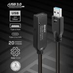 Lindy 43375 USB Kabel USB 3.2 Gen 1 (3.1 Gen 1) 20 m USB A Schwarz
