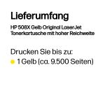 HP 508X Gelb Original LaserJet Tonerkartusche mit hoher Reichweite