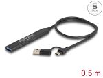 Delock 4 Port Slim USB Hub mit USB Type-C oder USB Typ-A