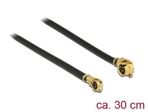 DeLOCK 89649 Koaxialkabel 1.13 0,3 m MHF (I-PEX) MHF IV/ HSC MXHP32 Schwarz, Gold