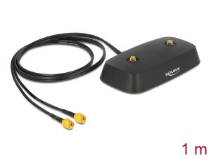DELOCK WL-Antenne LTE MIMO Standfuß 2x SMA Buchse schwarz