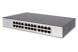 Digitus 24-Port Fast Ethernet Switch, 19 Zoll, Unmanaged