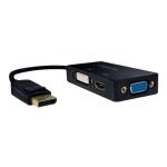 LogiLink CV0109 Videokabel-Adapter 0,15 m DisplayPort VGA + HDMI + DVI Schwarz