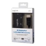 LogiLink CV0109 Videokabel-Adapter 0,15 m DisplayPort VGA + HDMI + DVI Schwarz