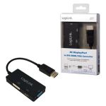 LogiLink CV0109 Videokabel-Adapter 0,15 m DisplayPort VGA + HDMI + DVI Schwarz