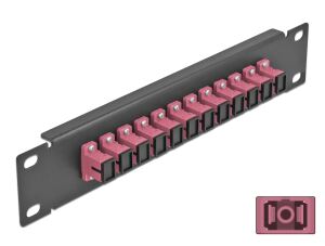 DELOCK 10" LWL Patchpanel 12 Port SC Simplex violett 1HE