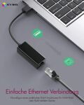 ICY BOX IB-AC501a, USB 3.2 Gen 1 (Type-A) zu Gigabit Ethernet Lan Adapter, schwarz
