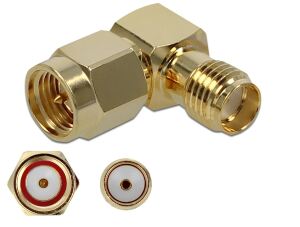 DELOCK Adapter SMA Stecker zu SMA Buchse 90° 10 GHz