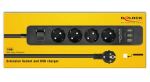 DELOCK Steckdosenleiste 4-fach mit USB Ladegerät schwarz