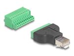 DELOCK RJ50 Stecker zu Terminalblock Adaptermit Drucktaster