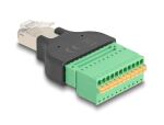 DELOCK RJ50 Stecker zu Terminalblock Adaptermit Drucktaster