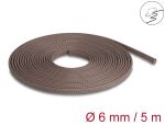 DELOCK Geflechtschlauch nagerfest dehnbar 5 m x 6 mm braun