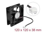 DELOCK Axiallüfter 12 V DC, 120 x 120 x 38 mm schwarz