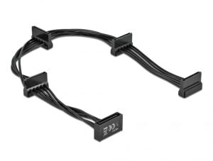 DeLOCK Kabel Power SATA 15 Pin Stecker > 4 x SATA 15 Pin Buchse 40 cm schwarz