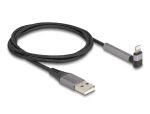 DeLOCK Daten- und Ladekabel USB Typ-A zu Lightning für iPhone, iPad, iPod gewinkelt mit Ständerfunktion schwarz 1,5 m MFi