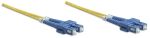 Intellinet Glasfaser LWL-Anschlusskabel, Duplex, Singlemode, SC/SC, 9/125 µm, OS2, 1 m, gelb