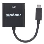 Manhattan USB 3.1 Typ C auf VGA-Konverter, Typ C-Stecker auf VGA-Buchse, schwarz