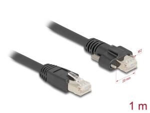 DELOCK Kabel RJ45 St. zu RJ45 St. mit Schraubenabstab. 20 mm