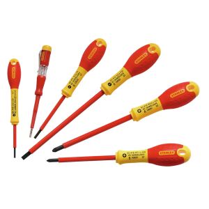 Stanley FATMAX Set 6-teilig (Schlitz isoliert/Pozidriv isoliert/Tester)