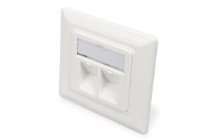Digitus Leerdose für Keystone Module, Rahmen 80x80 mm + Zentralplatte 50x50 mm