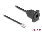 DELOCK D-Typ RJ10 Kabel Stecker zu Buchse schwarz 30 cm