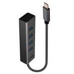 Lindy 43325 Schnittstellen-Hub USB 3.2 Gen 1 (3.1 Gen 1) Type-C 5000 Mbit/s Grau