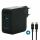 Mobilis Charger 100W 2USB C 1USBA GaN cable 100W Laptop, Smartphone, Tablets Schwarz AC Drinnen