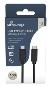 MediaRange MRCS214 USB Kabel USB 3.2 Gen 1 (3.1 Gen 1) 1,2 m USB C 10 Gbit/s 100 W Schwarz