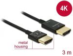 DELOCK HDMI Kabel Ethernet A -> A St/St 3.00m 3D 4K slim