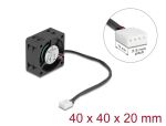 DELOCK Axiallüfter 24 V DC, 40 x 40 x 20 mm schwarz